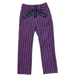 Silence + Noise Edgy Striped Pants 2 Pink Alt Zipper Grunge Maximalist Bold